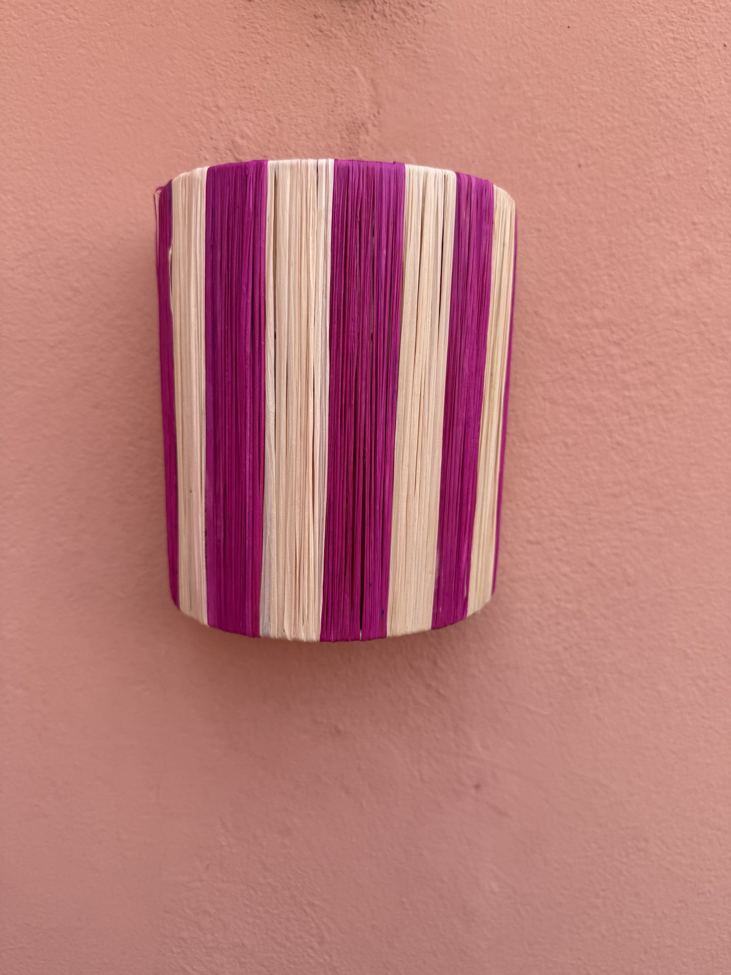 Wandlampenkap van raffia