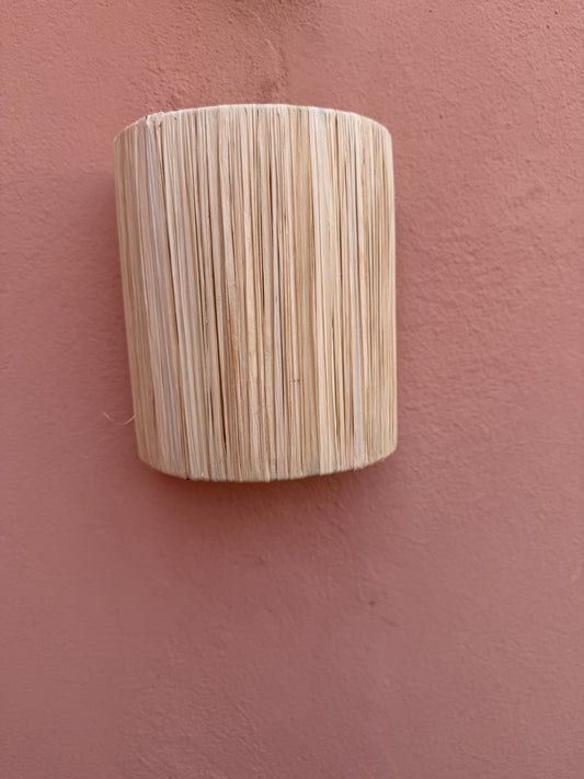 Wandlampenkap van raffia